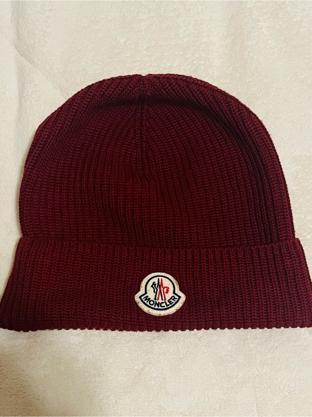 Moncler Berretto Tricot Maroon Beanie Hat